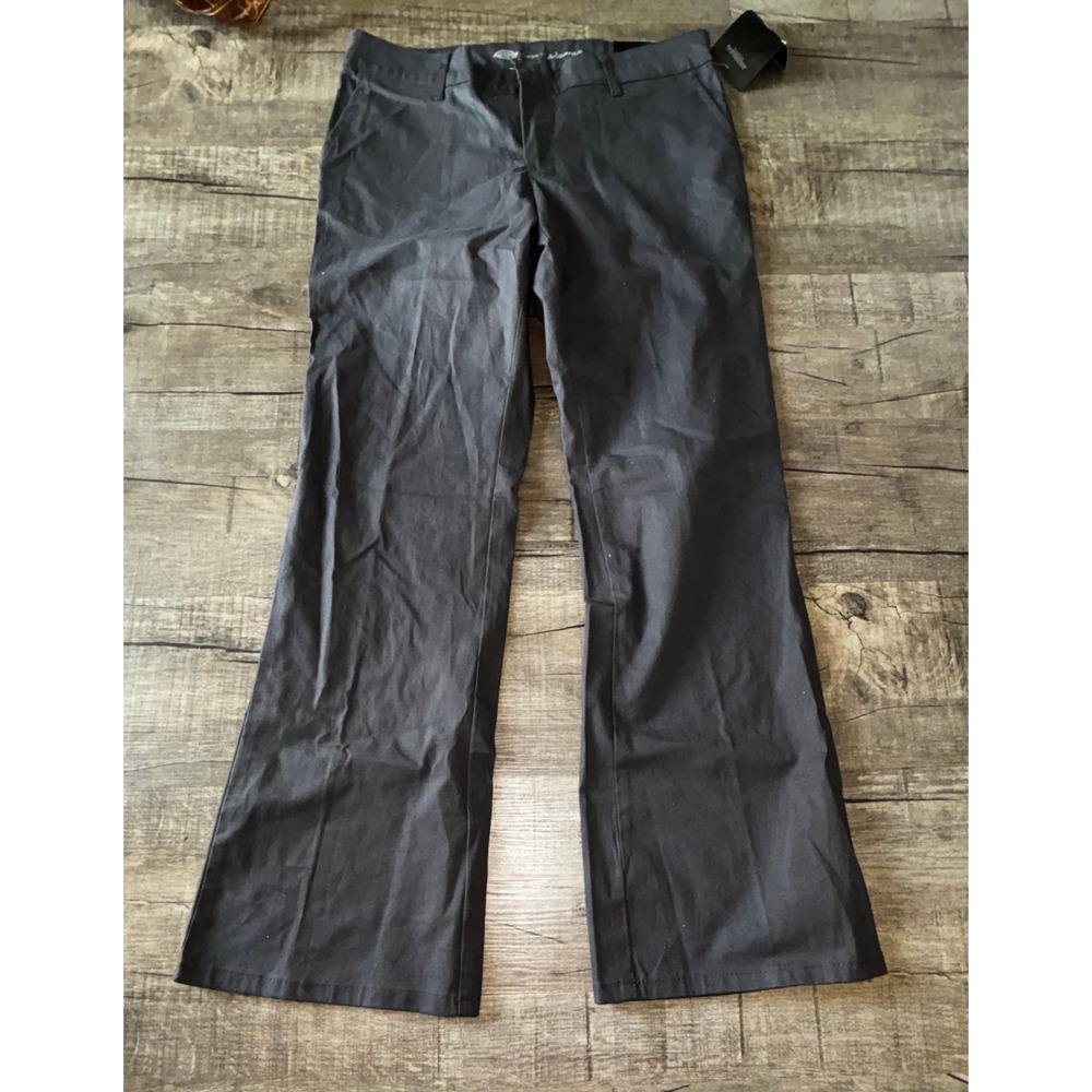 Dickies Women Flex Twill Pant Slim Fit Boot Cut Charcoal Gray Size 10R
